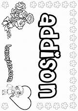 Addison Adriana Coloring Color Pages Name Print Hellokids Online Sheets Girls sketch template