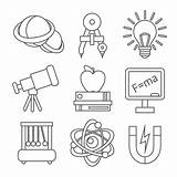 Science Physics Icons Vector Illustration Outline Flat Vecteezy Laboratory sketch template