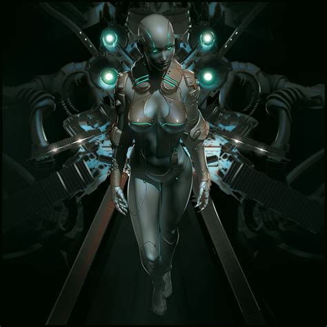 sci fi futuristic girl cyborg girl science fiction