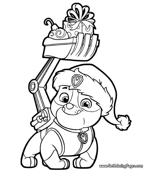paw patrol christmas coloring pages  getdrawings