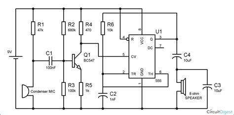 simple audio amplifier circuit diagram   timer ic
