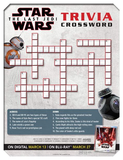 star wars   jedi trivia crossword star wars facts crossword