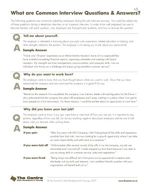 job interview questions   forms  templates fillable