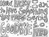 Coloring Pages Goodbye Colouring Quote Quotes Saying Good Card Family Luck Printable Doodle Alley Print Pooh Winnie Friendship Color Adult sketch template
