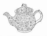 Teapot Adult Teapots sketch template