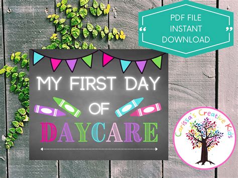 day  daycare sign chalkboard sign instant  etsy