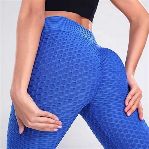 ladies honeycomb anti cellulite leggings gym trouser women high waist