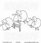 Sheep Leaping Herd Leishman sketch template