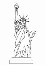 Coloring Pages Liberty Statue Landmarks York Around Collection sketch template