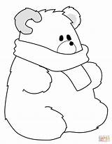Polar Bear Coloring Scarf Pages Outline Drawing Bears Baby Printable Cute Draw Supercoloring Cif Styles Default Public Sites sketch template