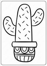 Cactus Coloringoo Prickly sketch template