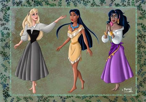 Fernl Disney Aurora Pocahontas And Esmeralda Disney