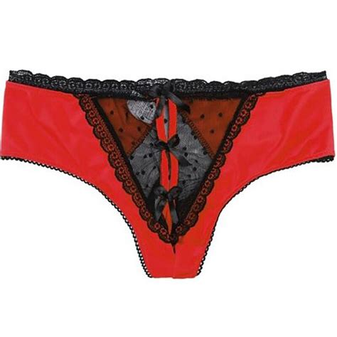 Women Sexy Open Crotch Panties Plus Size Red Underpants Ladies Sex