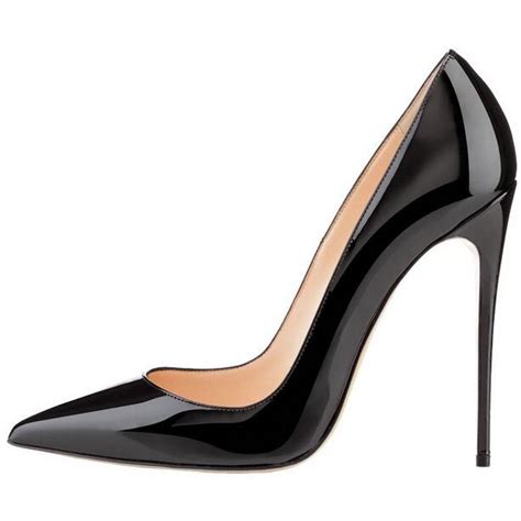 Black Patent Leather Pump Pointed Toe Stiletto High Heel Dress Shoes