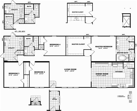triple wide modular floor plans floorplansclick