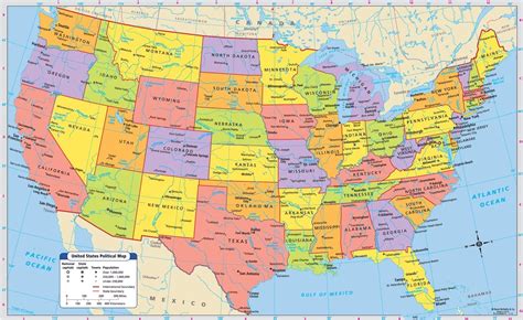 printable large attractive cities state map   usa whatsanswer