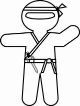 Ninja Cartoon Outline Clip Japanese Clipart Character Domain Public Large sketch template