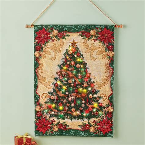 hanging christmas tree tapestry lighted wall art collections