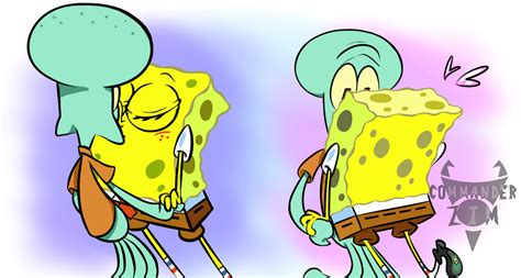 Spongebob X Squidward Kiss By Eddeddyking On Deviantart