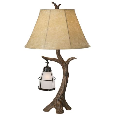 aged oak lantern table lamp  nightlight signals
