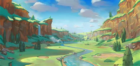 Stylized Environments Emrah Elmasli Landscape Illustration