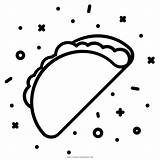 Taco Coloring Tacos Icon Flatbread Pages Food Mexican Fast Color Print Iconfinder sketch template