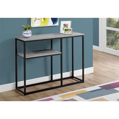 Monarch Specialties Grey Reclaimed Wood Look Modern Console Table In