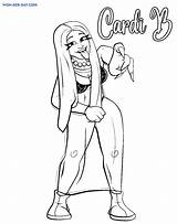 Cardi Colorear Wonder Nicki Minaj sketch template