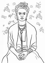 Frida Kahlo Colorear Autorretrato Espinas sketch template