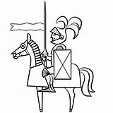 Ridder Kleurplaat Ridders Paard sketch template