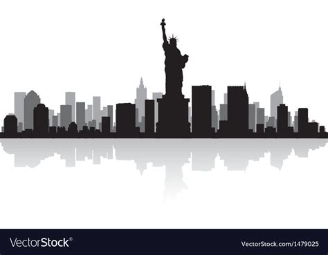 new york usa city skyline silhouette royalty free vector