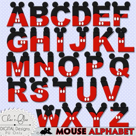 mouse alphabet letters mouse digital letters mouse alphas etsy