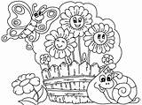 Coloring Garden Pages Flower Kids Drawing Flowers Printable Gardens Plants Simple Color Nature Fabulous Watering Patio Boy Print Coloringpagesonly Getcolorings sketch template