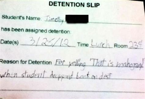 27 hilarious detention slips photos huffpost
