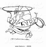 Lasso Coloring Cowboy Cartoon Vector Swinging Santa Outline Getcolorings Getdrawings Printable sketch template