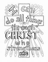 Coloring Bible Pages Philippians Verse Things Christ Sheets Do Through School Sunday 13 Cross Kids Printable Color Scripture Verses Religious sketch template