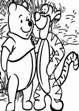 Tigger Pooh Coloring Together Wecoloringpage Pages Winnie Cartoon sketch template