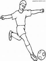 Coloring Pages Soccer Ball Joueur Sports Foot Sherriallen Football Players Sheets Kicking Player Recetas Para Dibujos Print Color Door Pavo sketch template