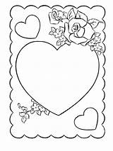 Coloring Valentine Pages Cards Valentines Choose Board Colouring sketch template