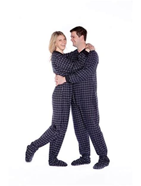 Buy Big Feet Pajama Co Plaid Cotton Flannel Adult Footie Onesie Drop