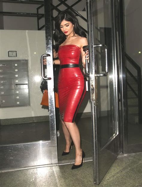 Kylie Jenner In A Red Latex Dress 42 Photos Thefappening