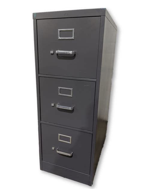 gray gray metal  drawer vertical file cabinet