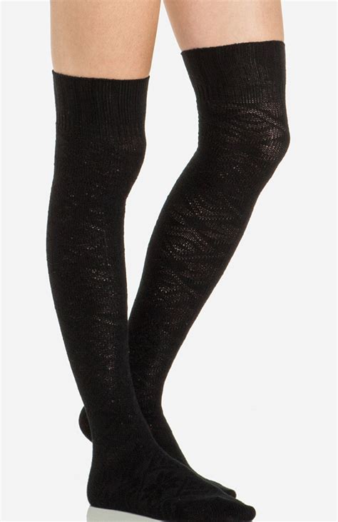 fair isle knee high socks in black dailylook
