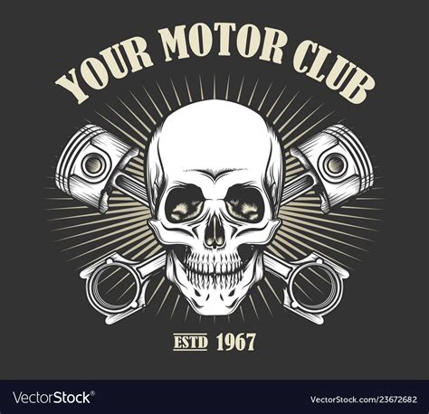 vintage motorcycle club emblem royalty  vector image