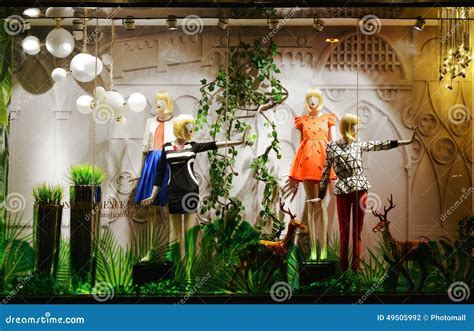 ladys spring fashion shop window editorial photography image