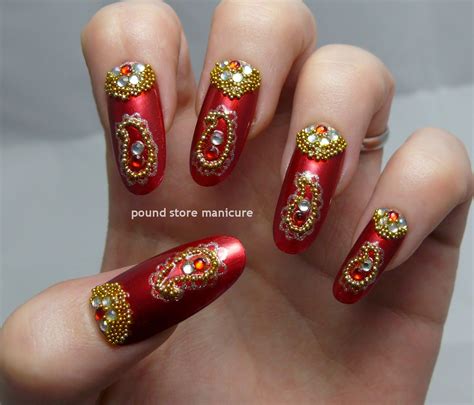 pound store manicure  lacquer legion challenge bollywood glam