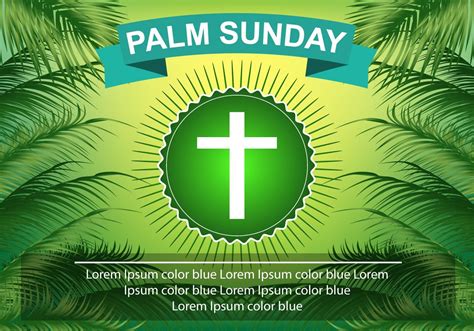 template palm sunday green palm leaf  vector art  vecteezy