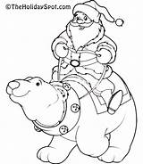 Coloring Christmas Polar Bear Pages Print Book Color Search Again Bar Case Looking Don Use Find Santa sketch template