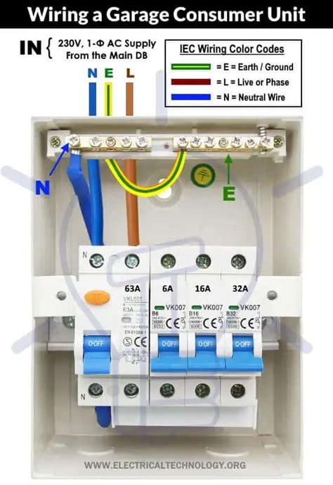 garage consumer unit wiring diagram uk