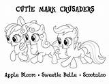 Coloring Pages Mark Cutie Crusaders Little Pony Color Bloom Sweetie Bell Apple Scootaloo Printable sketch template